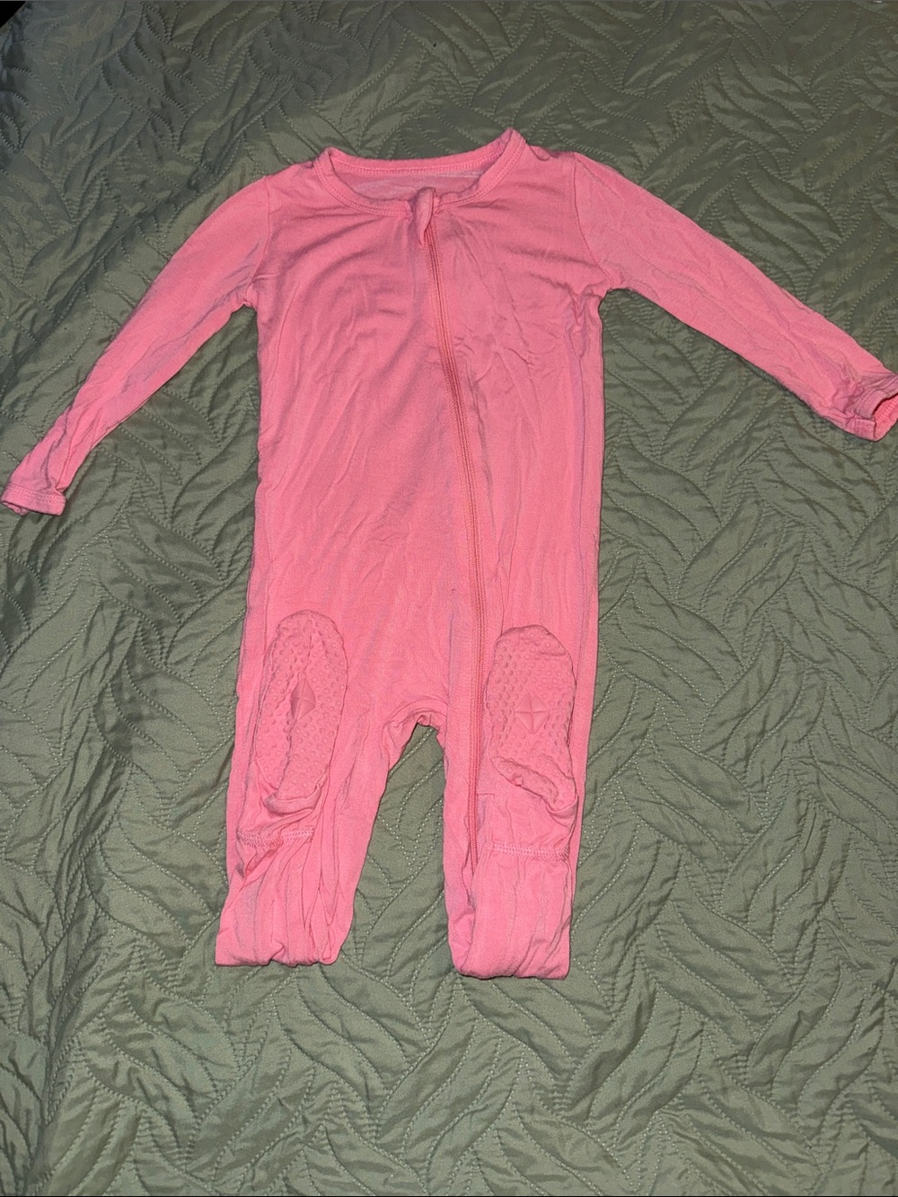 Kyte BABY Pink Footed Zip One-Piece Pajamas